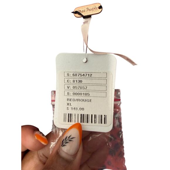 Free People Toni Printed Mini Dress Sheer Ruffle Red Floral Whimsical Fairy XL - Picture 3 of 12